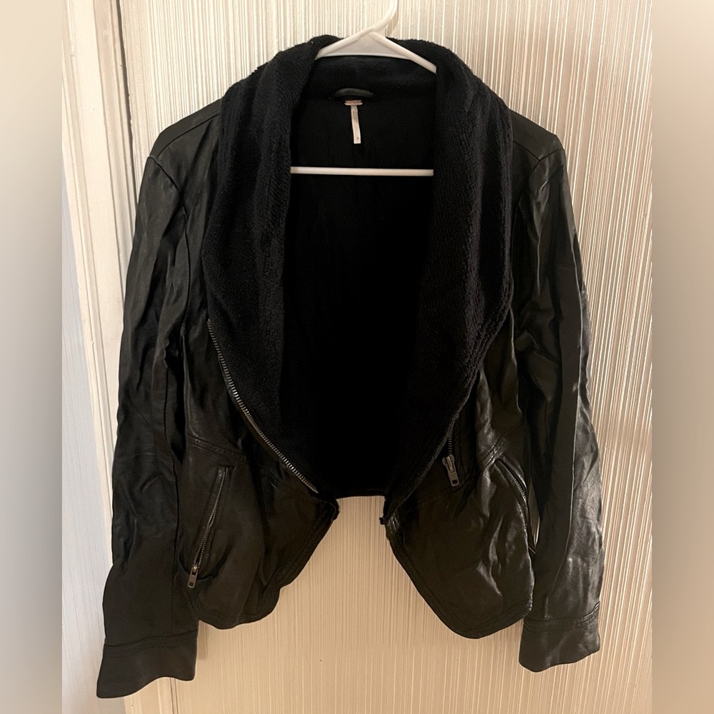 Free People Vegan Leather Jacket Gently Used